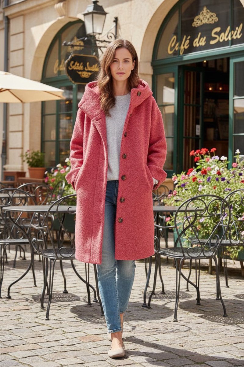 WINTERLYN – Thick Women’s Spring Coat with Regular Fit and Soft Hoodie