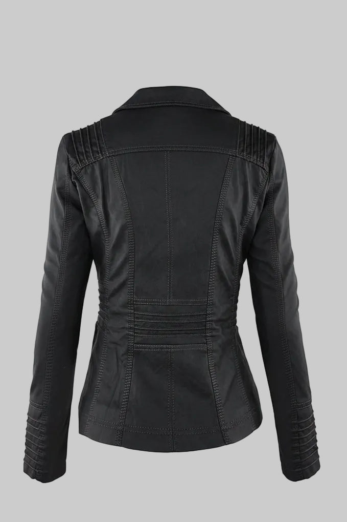 Elegant Weatherproof Women's Jacket with Detachable Hood and Soft Lining 6