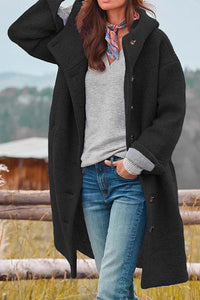 Elegant Women's Hooded Winter Coat with Classic Collar and Functional Hood 2