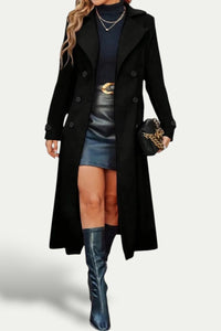 Elegant Women's Long Coat - Double-Breasted Winter Coat with Tailored Fit 2