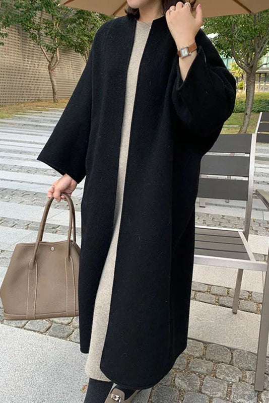 Elegant Women's Long Wool Coat - Stylish Camel Winter Outerwear 11