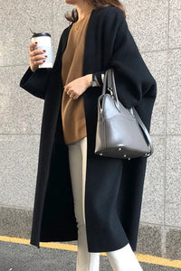 Elegant Women's Long Wool Coat - Stylish Camel Winter Outerwear 3