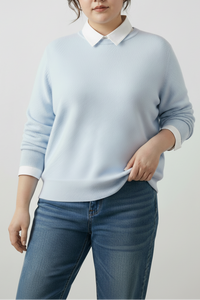 Elegant Women's Plus Size Knit Sweater - Soft Cashmere-Look, Flattering Fit 1