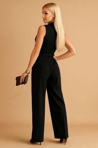Elegant Wrap Jumpsuit for Women - Tailored Fit & Wide Leg Design 5