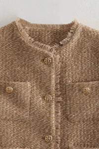 Emily - Women's Tweed Button-Down Jacket with Structured Fit for Versatile Styling 3