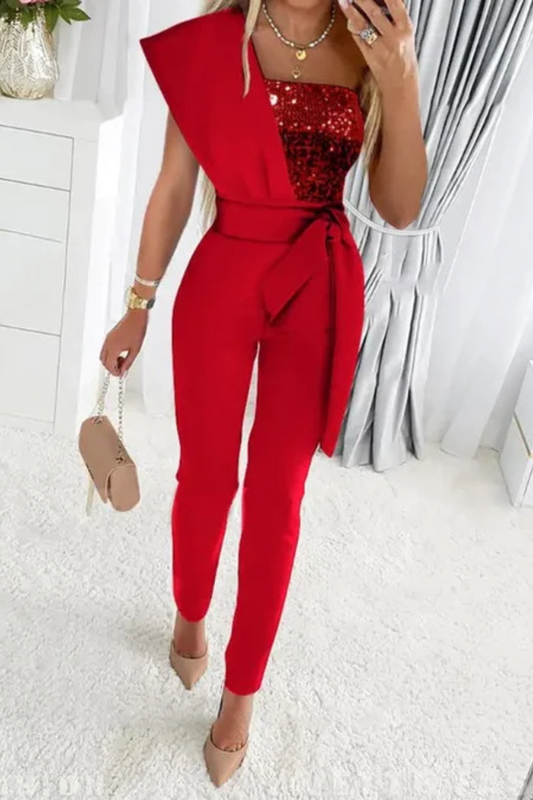 GlamourSpark Women's Sparkling Jumpsuit with High-Waisted Trousers for Celebrations 2