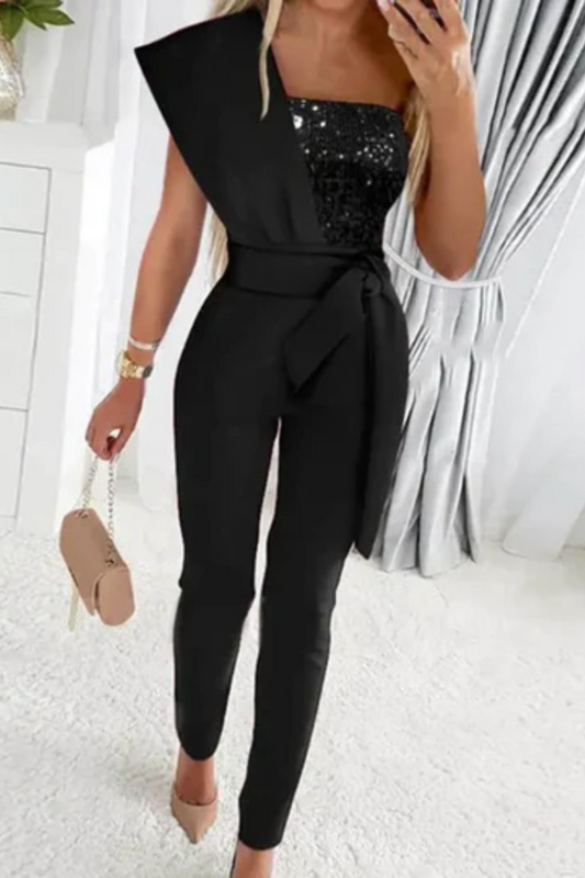 GlamourSpark Women's Sparkling Jumpsuit with High-Waisted Trousers for Celebrations 3