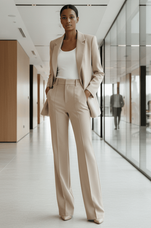 VOGUEELITE – Sophisticated Women's Suit Set Tailored Blazer and Trouser for Office