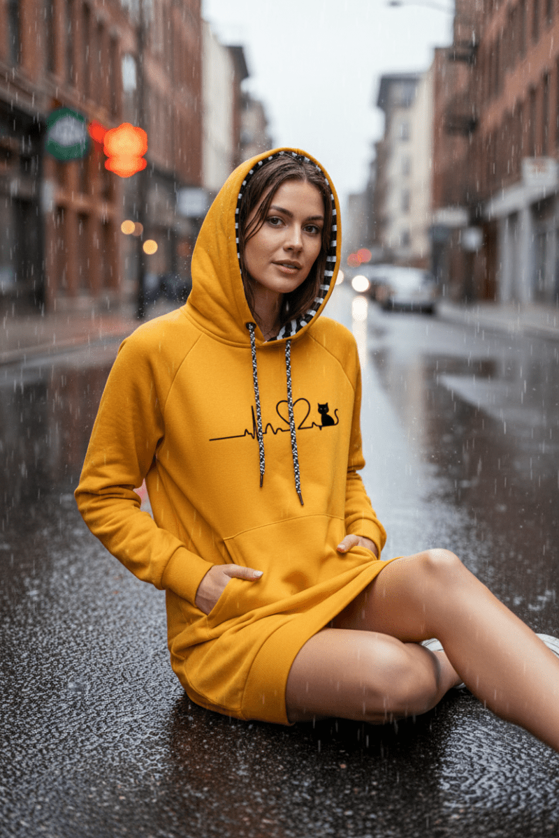 BEATCOZY – Cozy Oversized Hoodie with Stylish Heartbeat Graphic