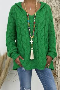 VEECRAFT – Mode V-Neck Knitted Hoodie for Stylish Everyday Comfort