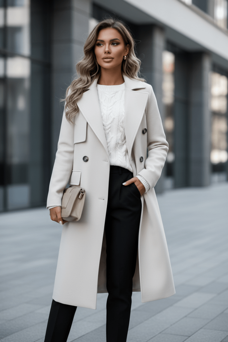 VELTRENCH – Elegant Long Trench Coat for Women with Spring Warmth