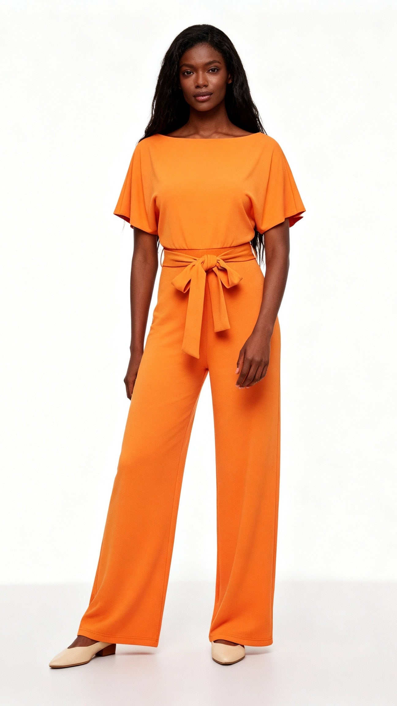 Heidi-Mode Women's High Waist Knit Jumpsuit - Comfortable Straight Cut 5