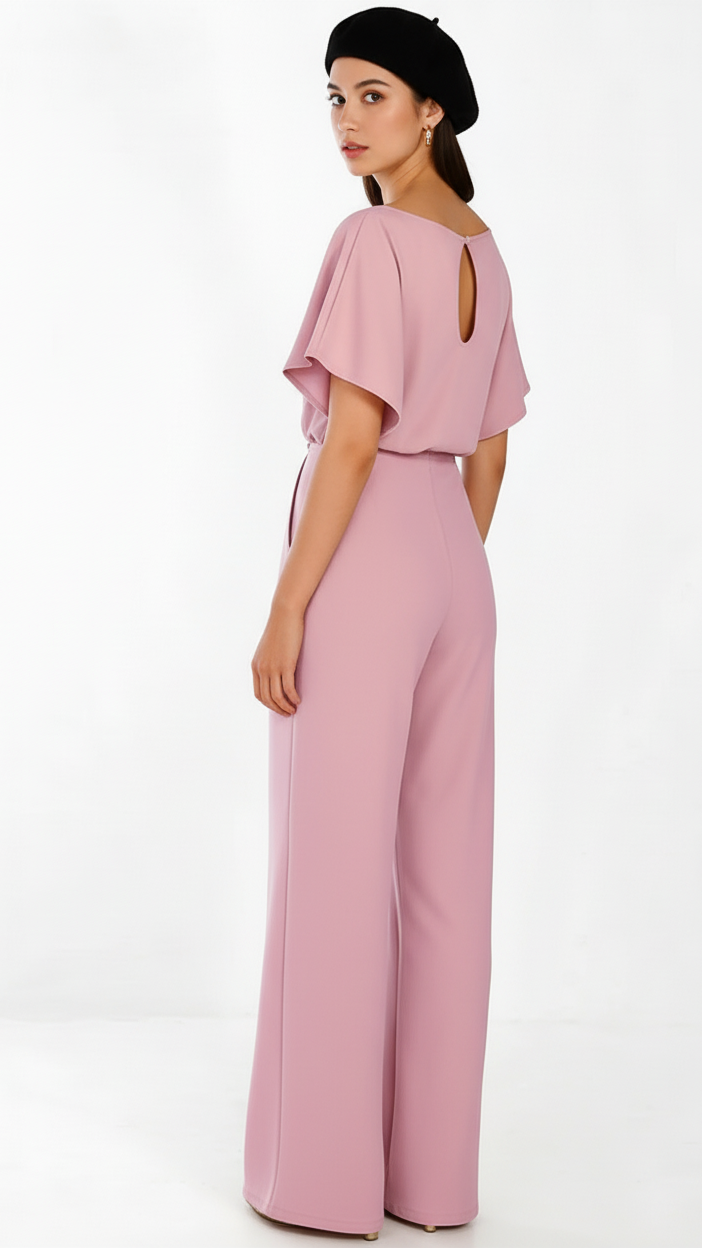 Heidi-Mode Women's High Waist Knit Jumpsuit - Comfortable Straight Cut 7