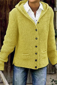 Heidi - Midweight Hooded Knit Coat with Pockets, Long Sleeve Comfort 1