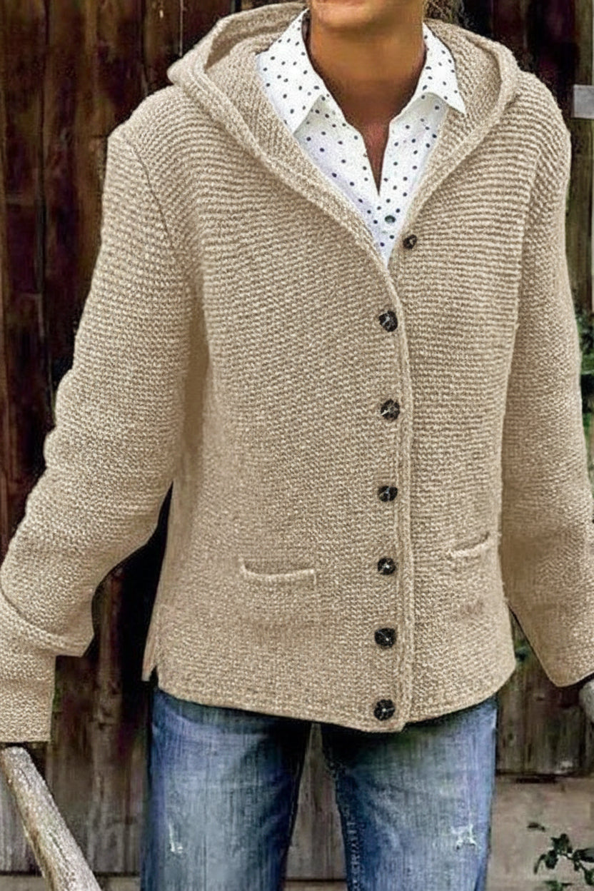 Heidi - Midweight Hooded Knit Coat with Pockets, Long Sleeve Comfort 2