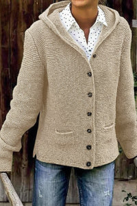 Heidi - Midweight Hooded Knit Coat with Pockets, Long Sleeve Comfort 2