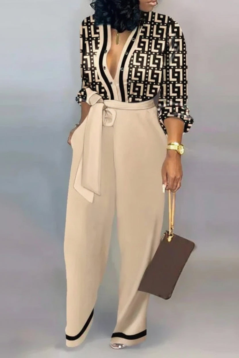 Heidi Elegant Cotton Jumpsuit with V-Neck and Lace-Up Details for Women 0