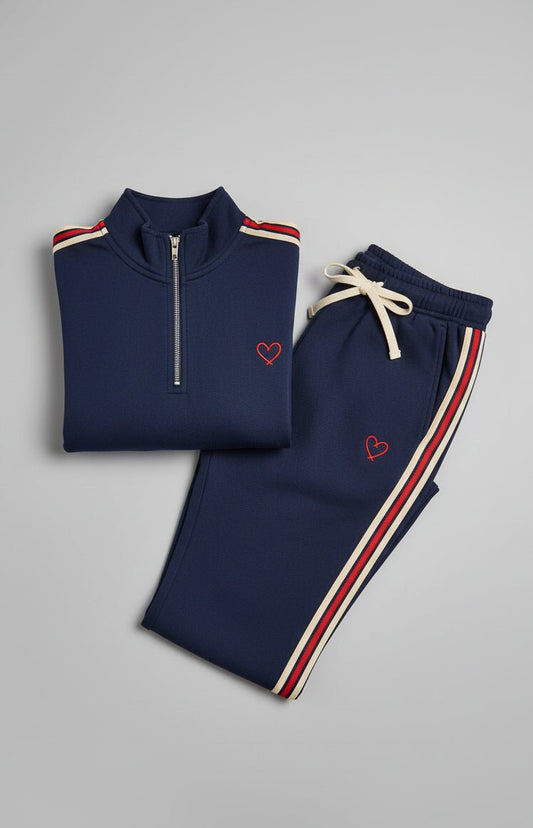 Heidi Mode - Contemporary Quarter Zip Tracksuit in Ultra-Soft Lycra for Active Elegance 0