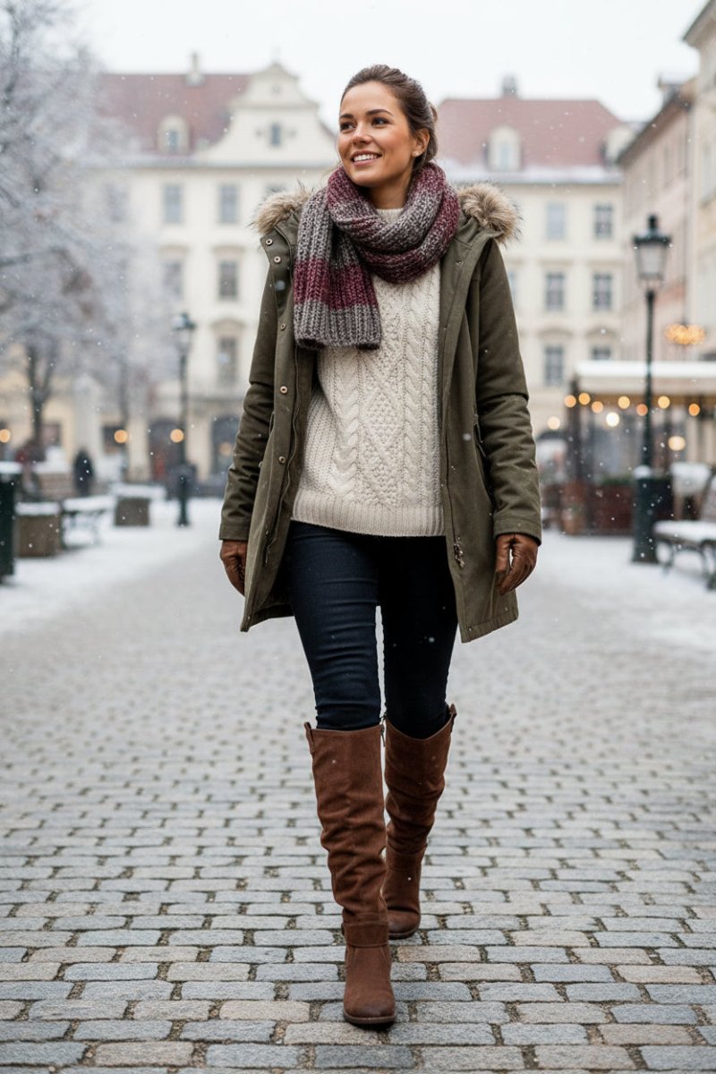 VELSERA – Women's Knee High Boots in Warm Suede for Cozy Spring Wear