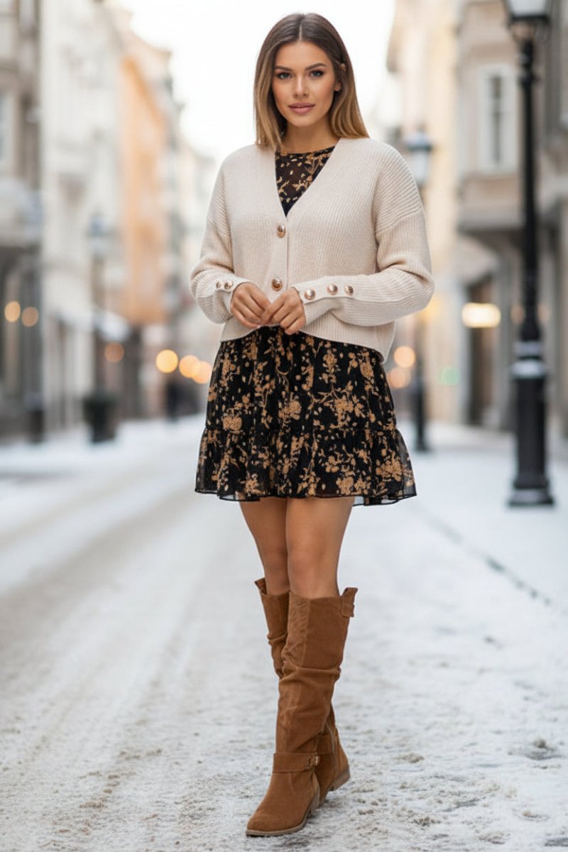 VELSERA – Women's Knee High Boots in Warm Suede for Cozy Spring Wear