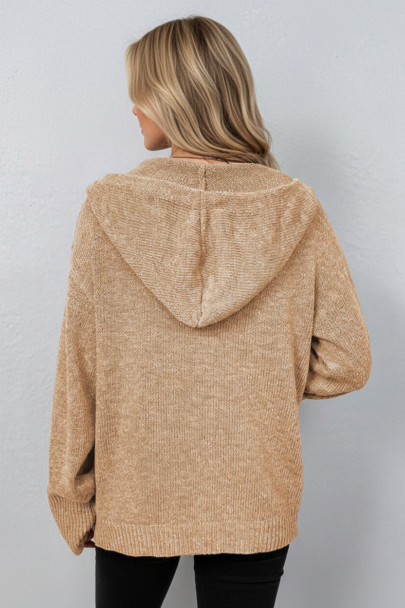Hooded Cardigan with Drawstring - Stylish Comfort for Effortless Layering 7