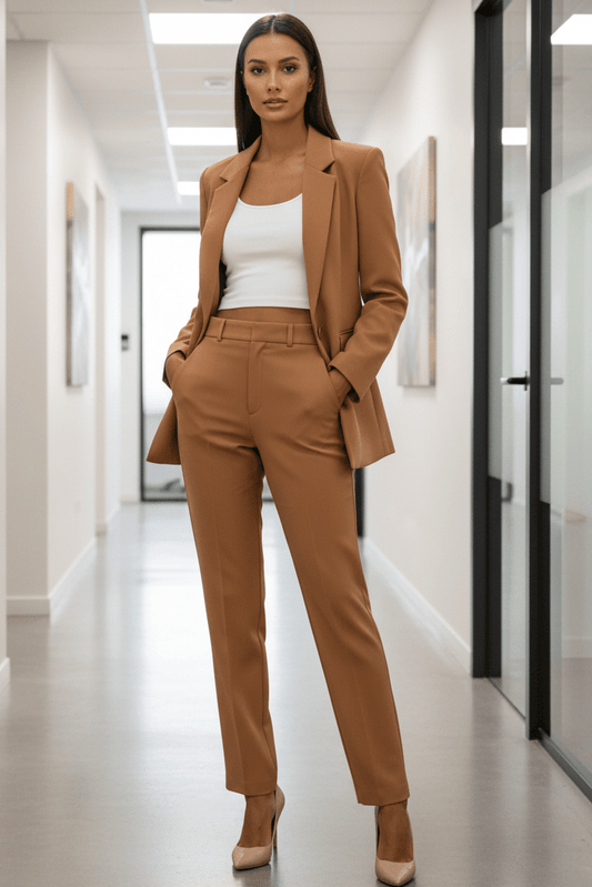 VOGUEELITE – Sophisticated Women's Suit Set Tailored Blazer and Trouser for Office