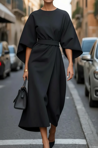 ELANBELT – Women’s Elegant Cocktail Dress with Lantern Sleeve Design