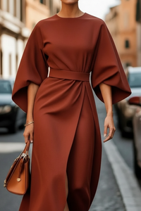 ELANBELT – Women’s Elegant Cocktail Dress with Lantern Sleeve Design