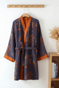 Kimono bathrobe cotton gauze retro unisex 1
