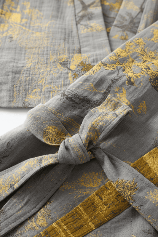 Kimono bathrobe cotton gauze retro unisex 4