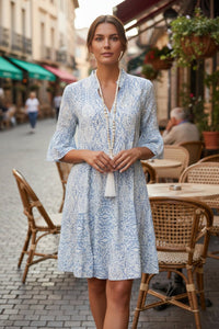 Kunigunden - Women's Summer Dress, Short-Sleeved Mini with Boho Print 0