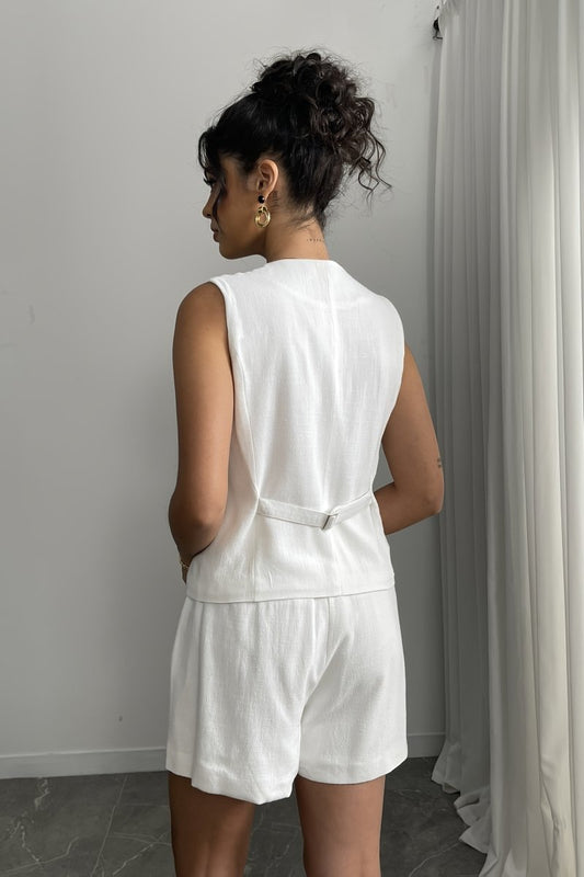 Lunarelle - Linen Vest & Shorts Set