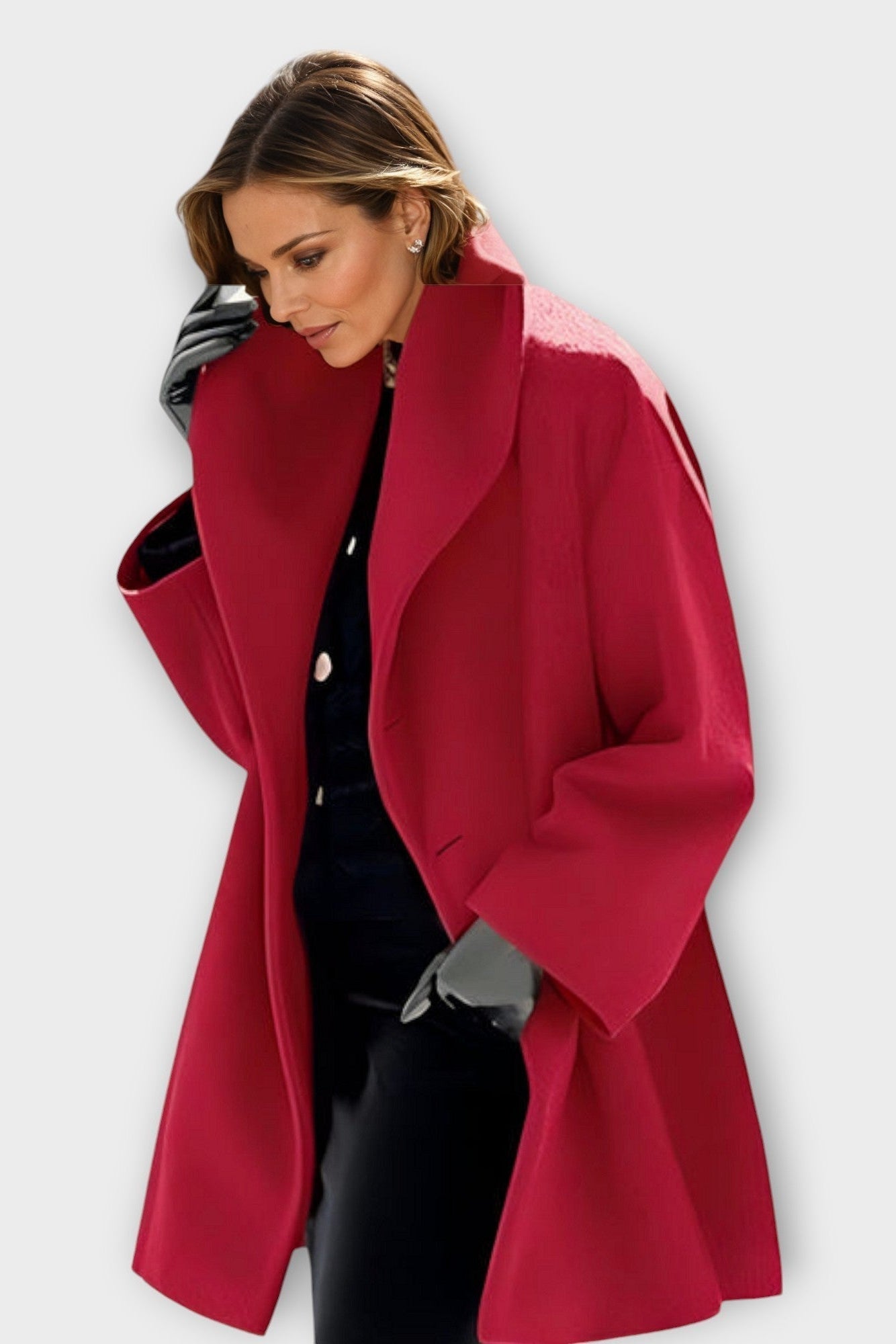 WIDELUX – Women’s Oversized Spring Coat with Wide Collar and Thick Insulation