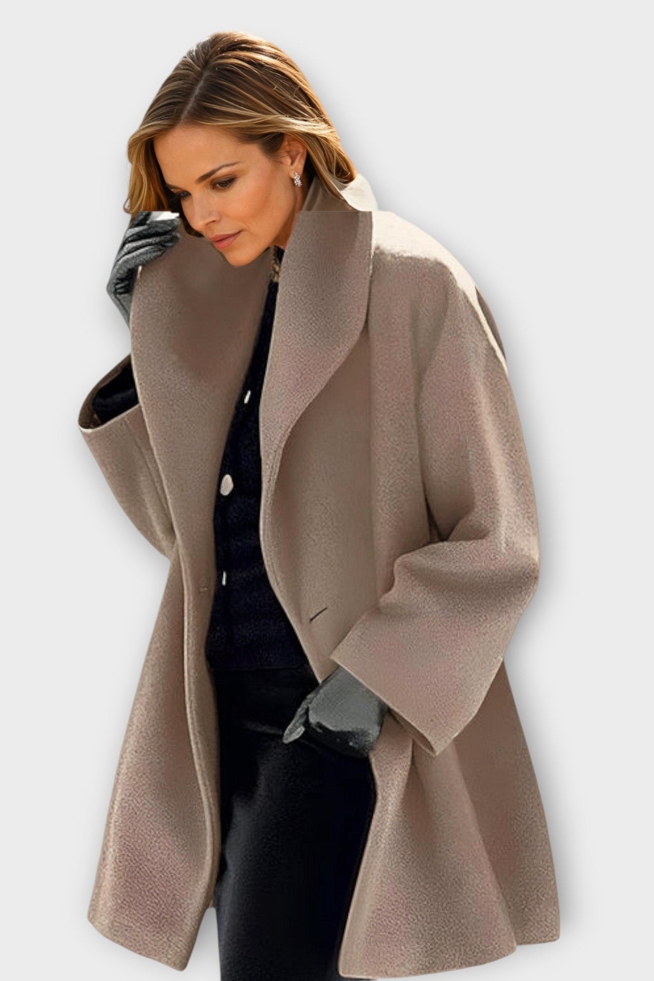 WIDELUX – Women’s Oversized Spring Coat with Wide Collar and Thick Insulation