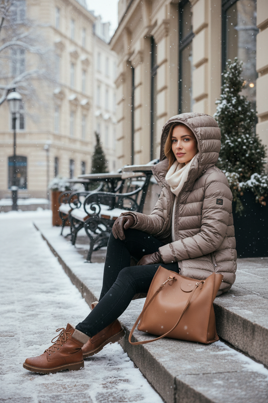 FEATHERA – Women’s Ultralight Down Jacket with Removable Hood & Elegant Design