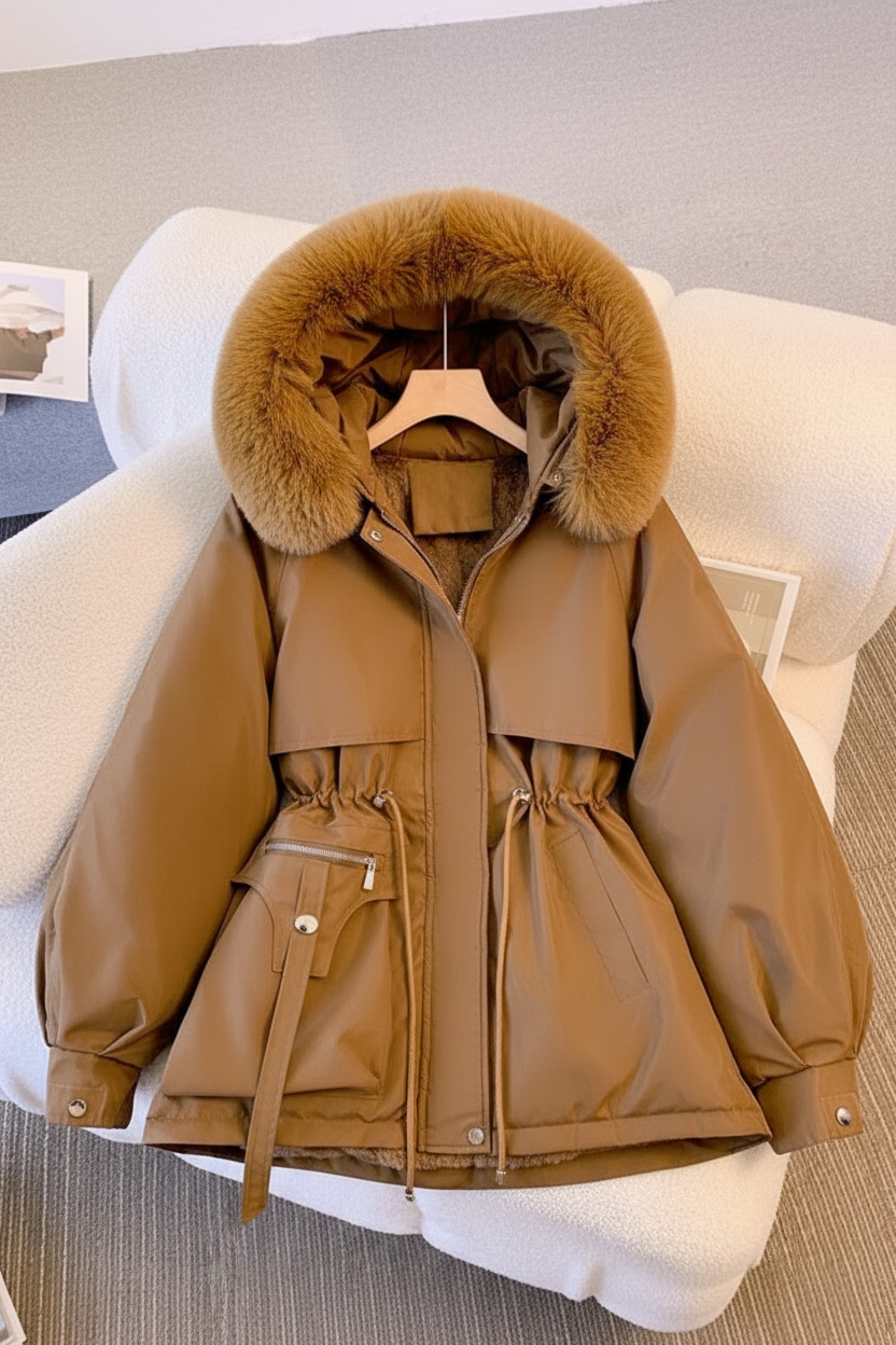 FURORA – Elegant Women’s Puffer Jacket with Cozy Fur Collar for Winter Warmth