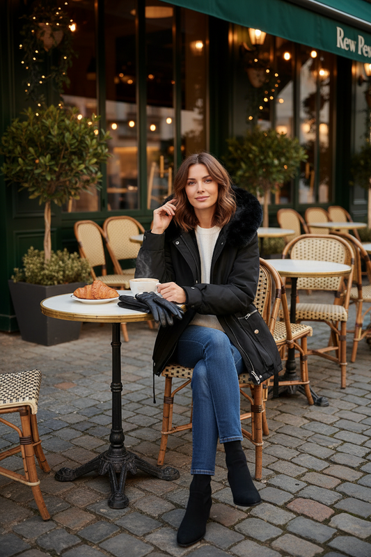 FURORA – Elegant Women’s Puffer Jacket with Cozy Fur Collar for Winter Warmth