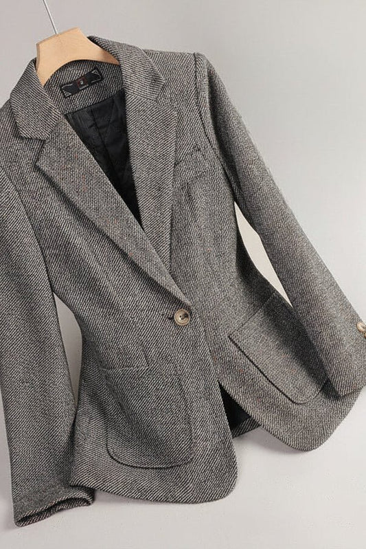 Margot - Tailored Wool Blend Blazer with Notched Lapels & Speckled Texture 2