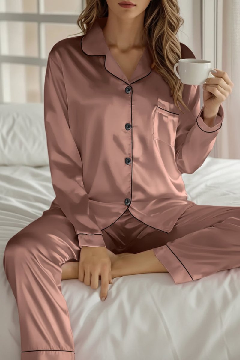 Maria - Women's Silk Pajama Set, Elegant Loungewear Set for Relaxation 1