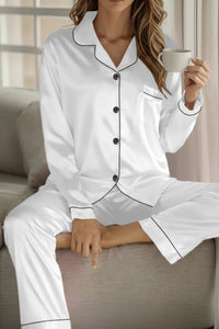 Maria - Women's Silk Pajama Set, Elegant Loungewear Set for Relaxation 3