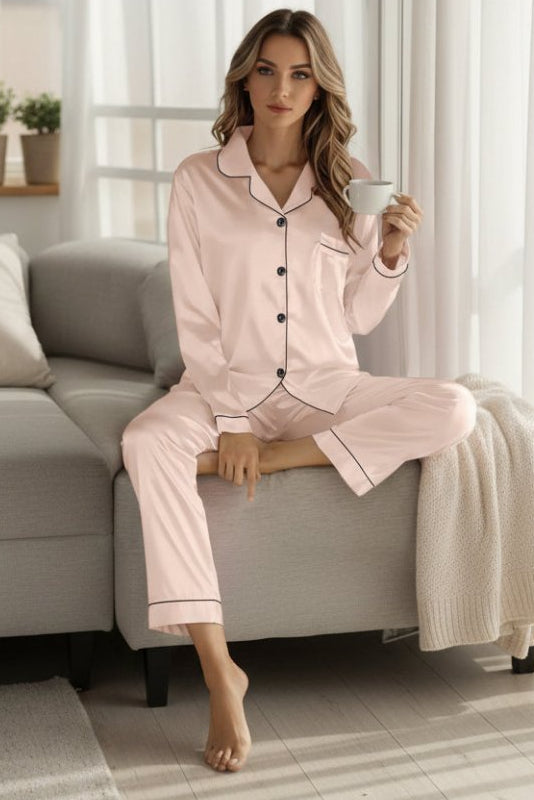 Maria - Women's Silk Pajama Set, Elegant Loungewear Set for Relaxation 5
