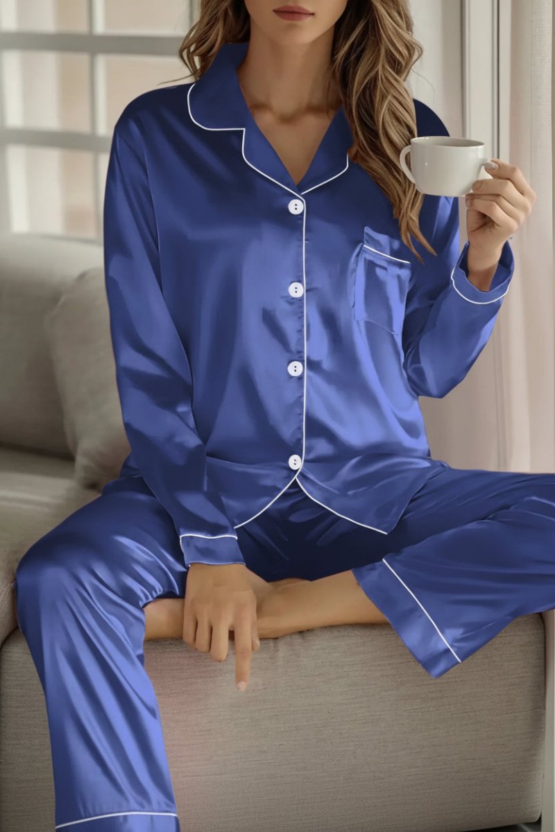 Maria - Women's Silk Pajama Set, Elegant Loungewear Set for Relaxation 7