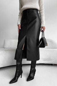 Megan - Elegant High-Slit Midi Skirt for Women - Comfortable Winter Style 0