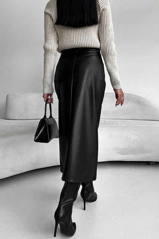 Megan - Elegant High-Slit Midi Skirt for Women - Comfortable Winter Style 3