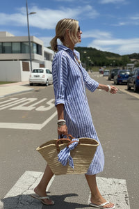 Olivia Women's Striped Summer Dress - Lightweight & Versatile Shirt Dress 2