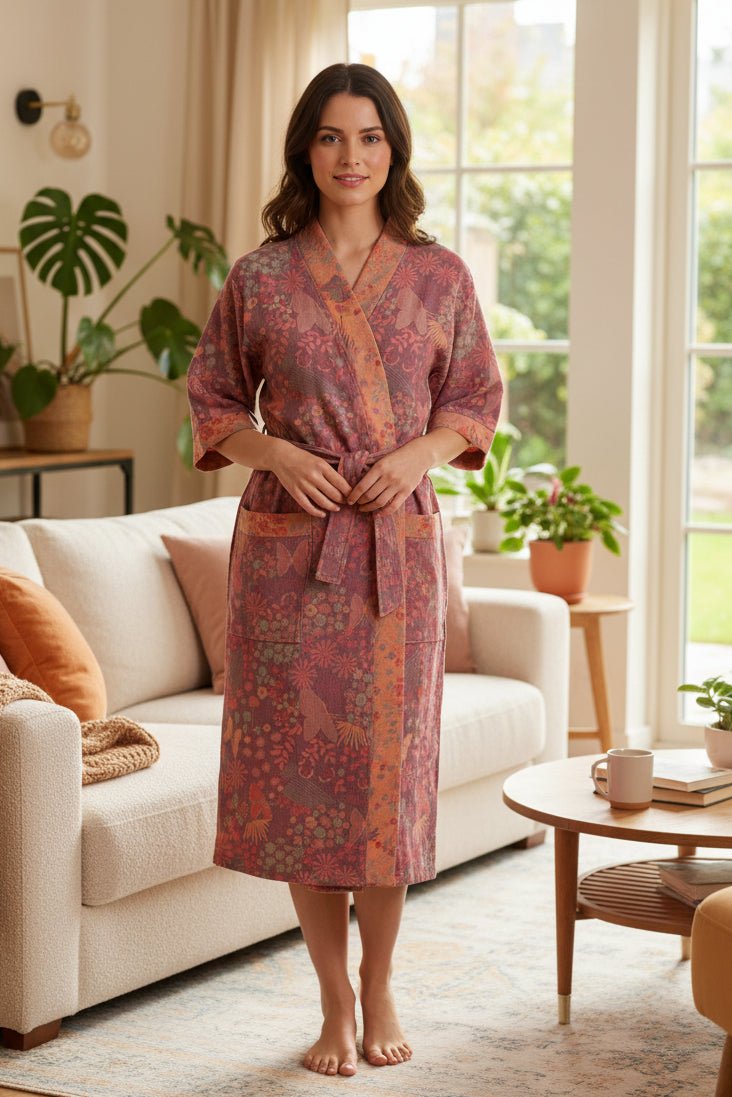 PrintLuxe Robe – Elegant cotton bathrobe with retro prints 0