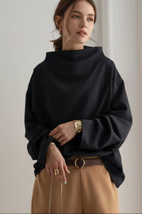 Rachel Women's High-Neck Long Sleeve Top - Soft Fabric, Elegant & Versatile 0