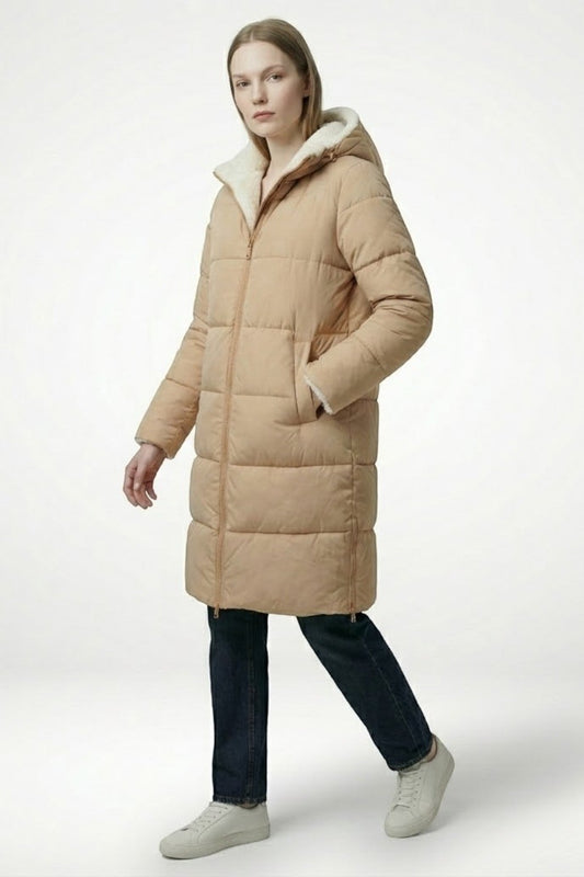 Reversible Black Puffer Jacket for Women - Warm Winter Coat with Soft Inner Structure 10