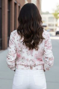 Tessa – Urban Floral Jacket with Contoured Slim-Fit Movement