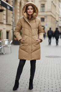 WARMORA – Women’s Quilted Hooded Coat for Stylish Winter Comfort